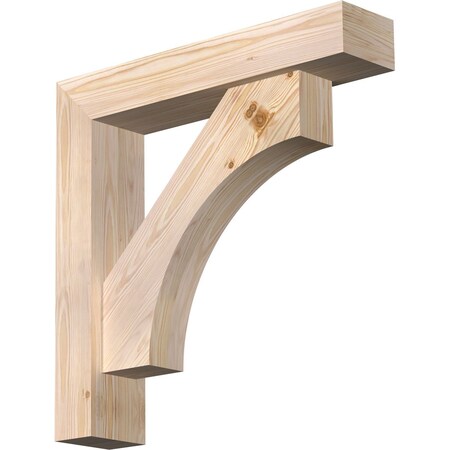 Ekena Millwork Westlake Block Smooth Bracket w/ Offset Brace, Douglas Fir, 5 1/2"W x 26"D x 26"H BKT0604X26X26WTL05SDF